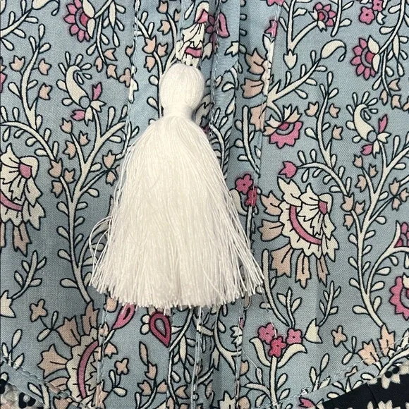 4/$20 Tribal Floral Blouse - Pink and Blue - Picture 4 of 5